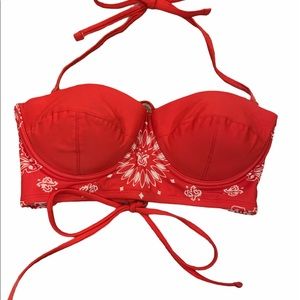 Exhilaration BoHo tie back bikini top sz L